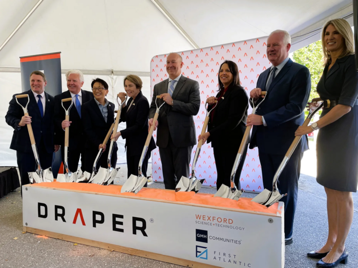 Group photo from groundbreaking ceremony for the Draper IMPACT Center