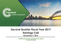 Second Quarter Fiscal Year 2017 Earnings Call - November 9, 2016