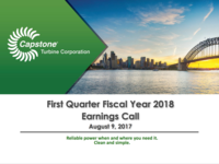 Q1 FY2018 Capstone Turbine Corporation Earnings Presentation