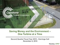 Q2 FY2019 Capstone Turbine Corporation Earnings Presentation