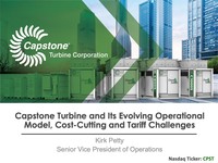 alphaDIRECT Virtual Conference:  Capstone Turbine Corporation and its Evolving Operational Model, Cost-Cutting and Tariff Challenges