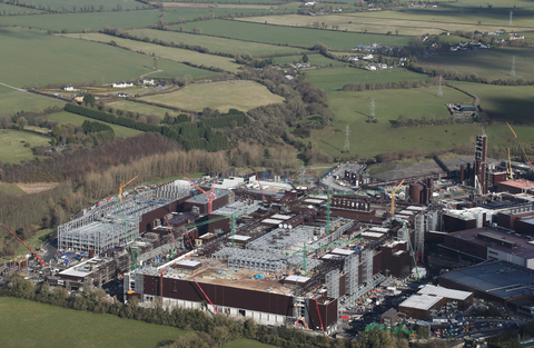 Construction continues on Fab 34 in Leixlip, Ireland. Fab 34, set to go online in 2023, will double Intel Ireland’s manufacturing space and pave the way for production of the Intel 4 process technology. (Credit: Intel Corporation)