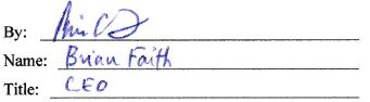 QuickLogic Corporation: Brian Faith signature, CEO