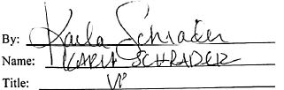 Heritage Bank of Commerce: Karla Schrader signature, VP