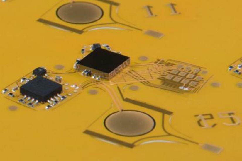 Close-up of the backpack board and components