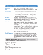Notice of 2022 Annual Meeting of Stockholders